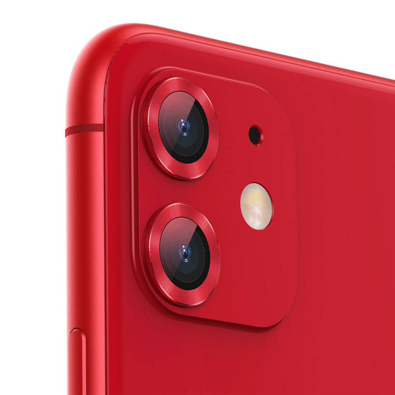 Baseus Alloy Lens Protection Ring for iPhone 11 or 11 Pro/11 Pro Max - Red - Apple iPhone 11