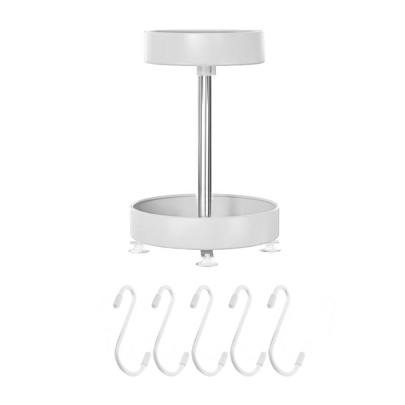 Turntable Organizer - 2 Tier Round Snack organizer - White