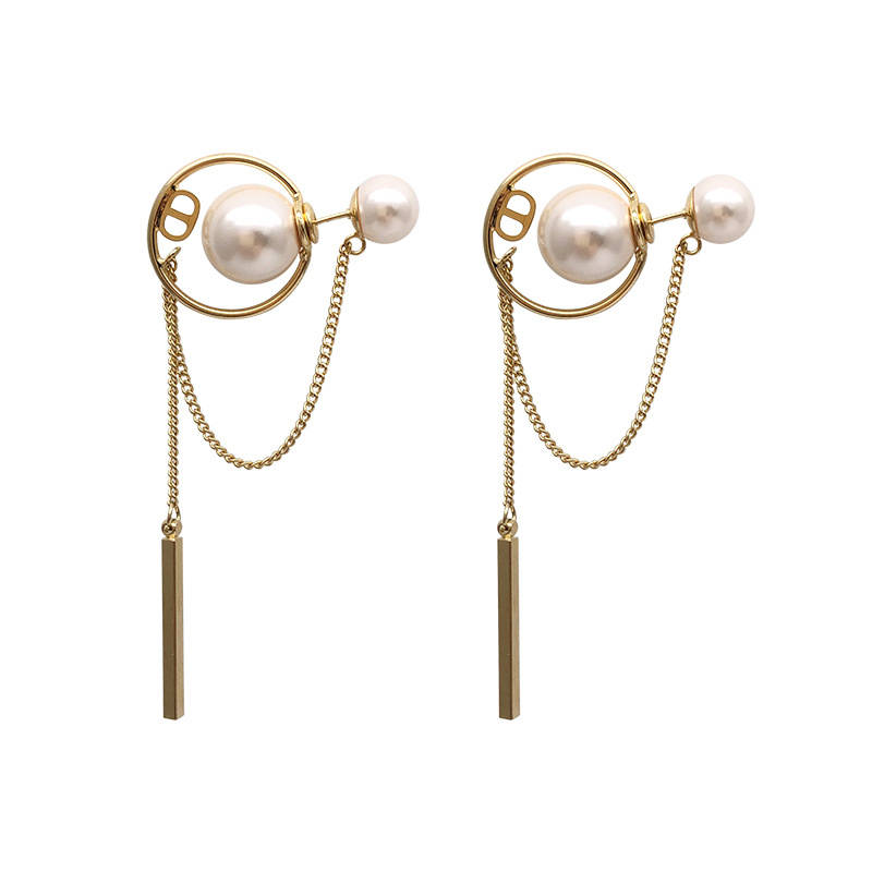 Shell Pearl Dangle Drop Earrings - White