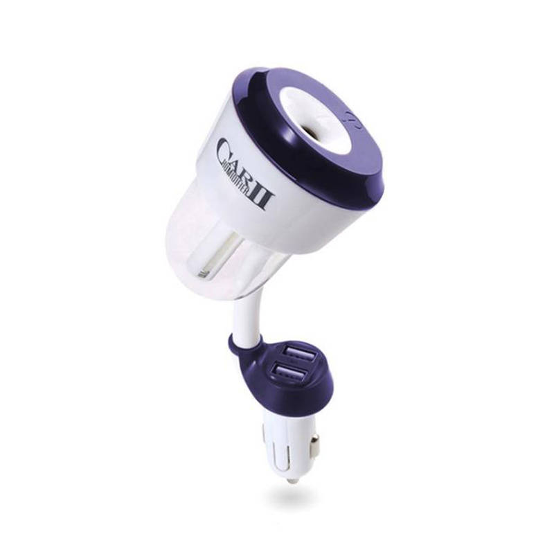 Car Diffuser Humidifier Cool Mist Car Air Purifier with 2 USB Charger - Blue