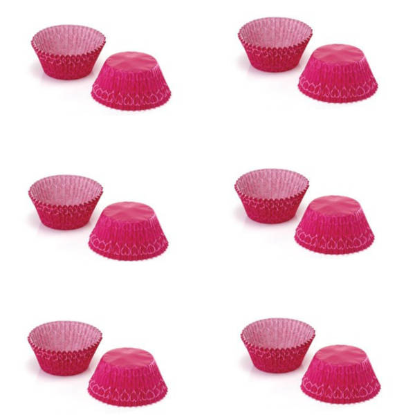 10 x 100 Small Mini Paper Baking Fairy Cake Cupcake Muffin Case Pink Hearts
