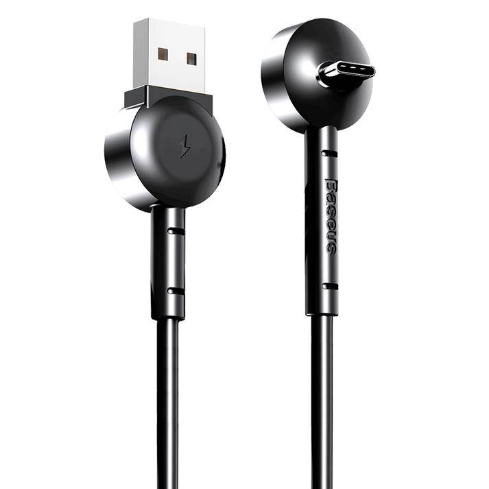 Baseus 1m - 2.1A Maruko Video Stand USB Type-A 2.0 to Type-C Cable - Black