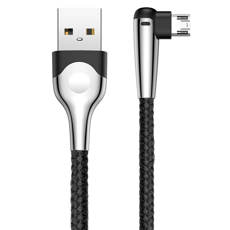Baseus 1m - 2.4A LED MVP USB Type-A 2.0 to Reversible Micro - Black Silver