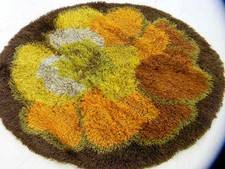 70s Mid-Century Modern Eames Era Danish Vintage Pop Art Decor RYA Shag Rug
