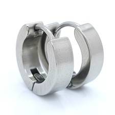 316L Stainless Steel Cuff Huggie Hoop Earrings - Steel