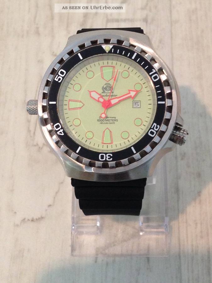 TAUCHMEISTER 1937 GERMANY 52MM Helium *AUTOMATIC* T0269 Watch SEA MONSTER 1000 METER DEEP SEA WATCH