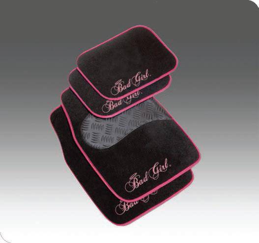 Bad Girl 4pce Mat Set BK/Pink (ZCBGMS01) - Stingray