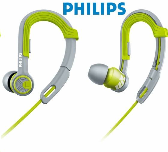 Philips ActionFit Sports In-Ear Closed-Back Earhook Headphones Lime (SHQ3300LF) - ACT