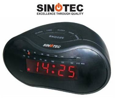 Sinotec 0.6" LED Alarm Clock AM/FM Radio (CR-233)