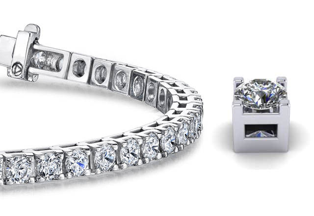 **ONCE-OFF DEAL [R66127]** DIAMOND [2.00cts] CLUSTER TENNIS BRACELET ROUND CUT [WHITE GOLD]-BUY SAFE