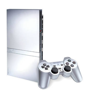 SONY PLAYSTATION 2 - SILVER SLIMLINE + 2 GAMES