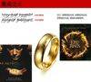 The Lord of the Rings 18K gold plated ring with bead chain 316L Stainless Steel unisex rings