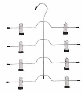 Chrome and Black space saver hanger for skits and slacks