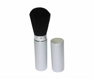 Cosmetic brush in aluminium tube