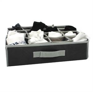 Non-woven pp 16 grid sock drawer organiser - dark grey