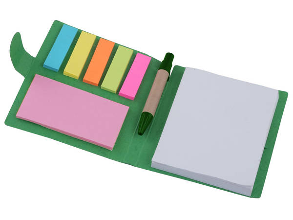 Sticky Memo Mini Notepad & Pen - green (ST317I)