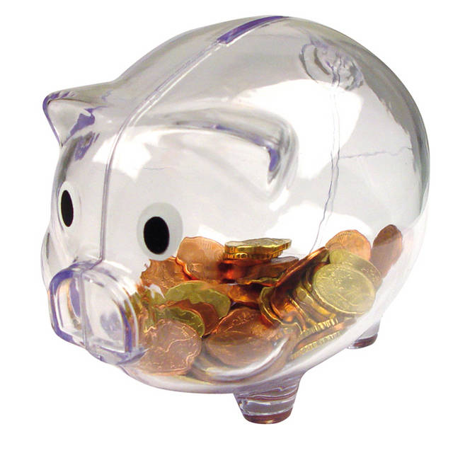 Transparent Piggy Bank - clear (56235) - 24hr dispatch