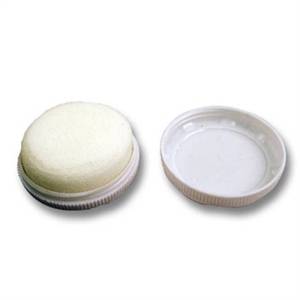 White shoe shine sponge in white case