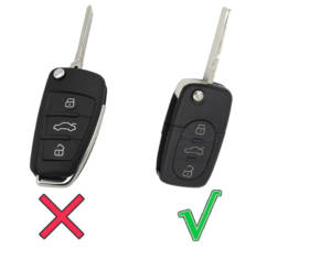 Audi 3 Button Silicone Car Remote Key Fob - Old Spec