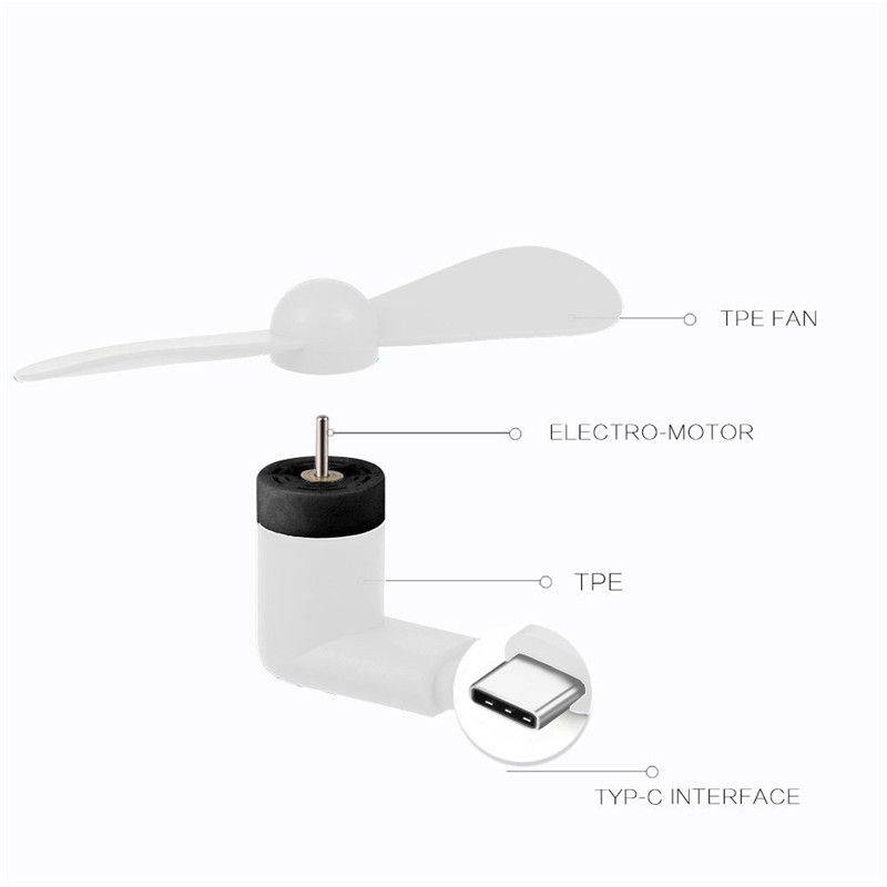 Portable USB-C Fan (works with most Smart Phones with USB-C) Black