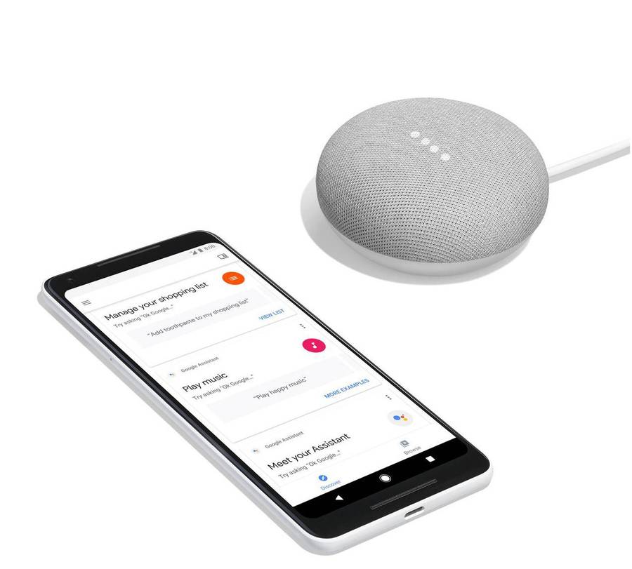 Google Home Mini Smart Speaker - Chalk - Refurbished (bulk packaging)