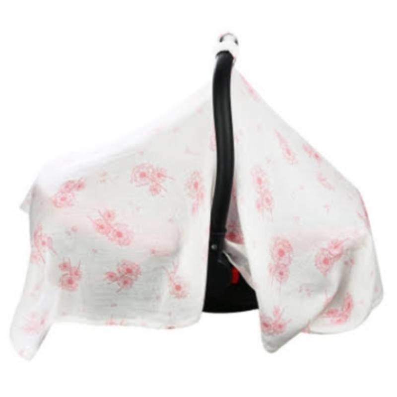 Baby Muslin Car Seat Sunshade Canopy Flamingos