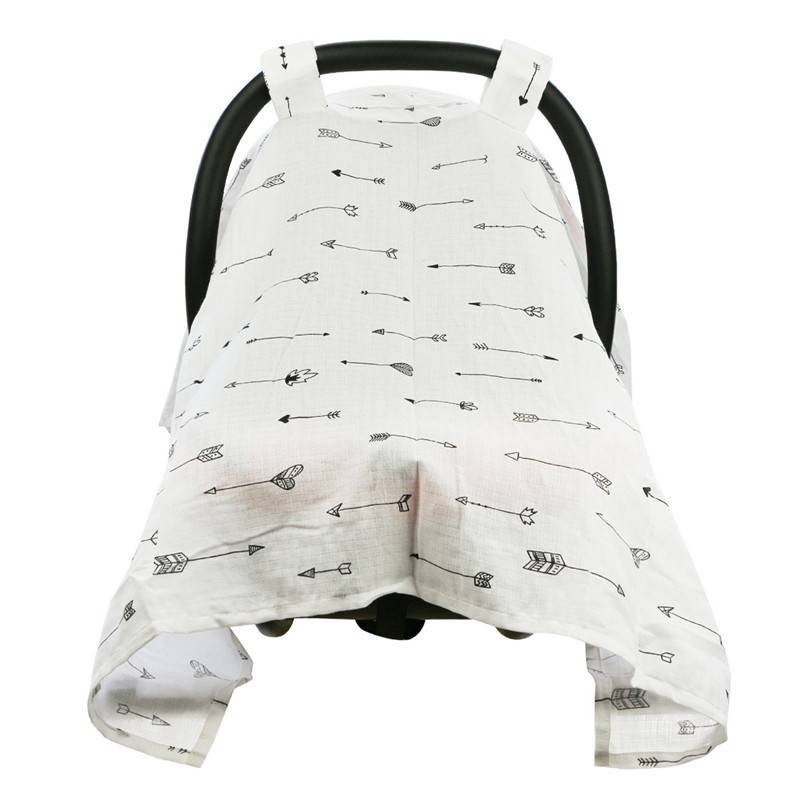 Baby Muslin Car Seat Sunshade Canopy Flamingos