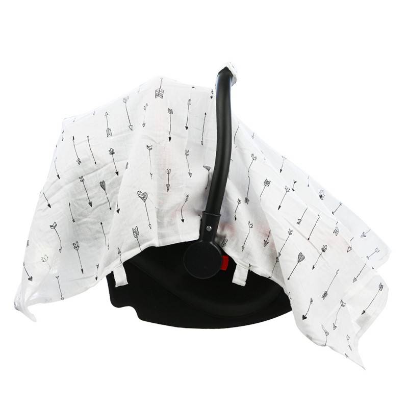 Baby Muslin Car Seat Sunshade Canopy Flamingos