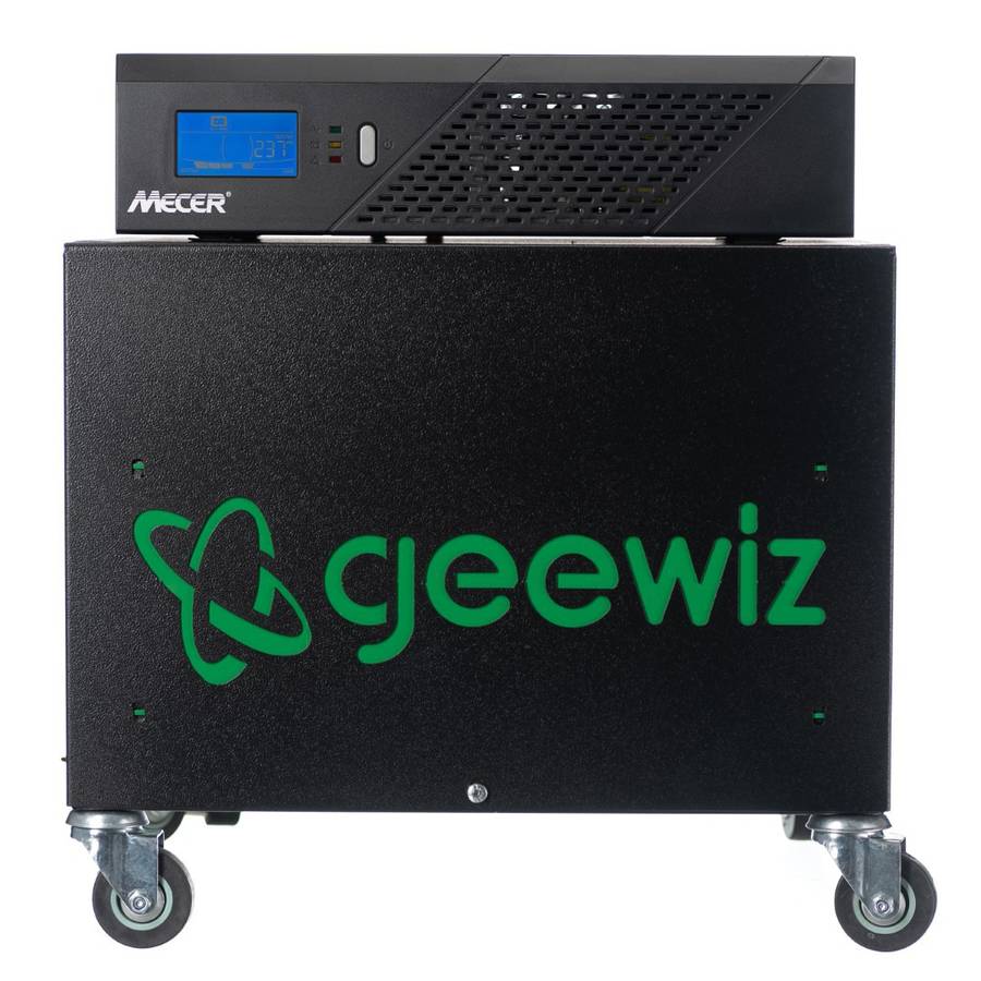 1200VA Mecer Inverter + 2x 100AH Batteries Trolley (8 HOUR BATTERY LIFE) KIT - (720W) (150-200 cy...