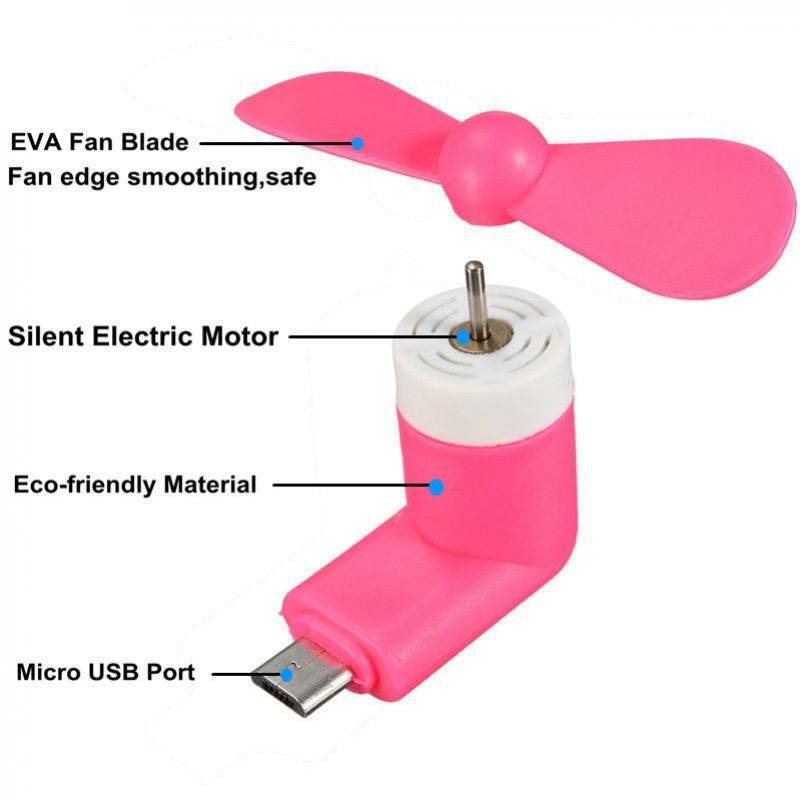 Portable Micro USB Fan (works with most Smart Phones with Micro USB) Orange