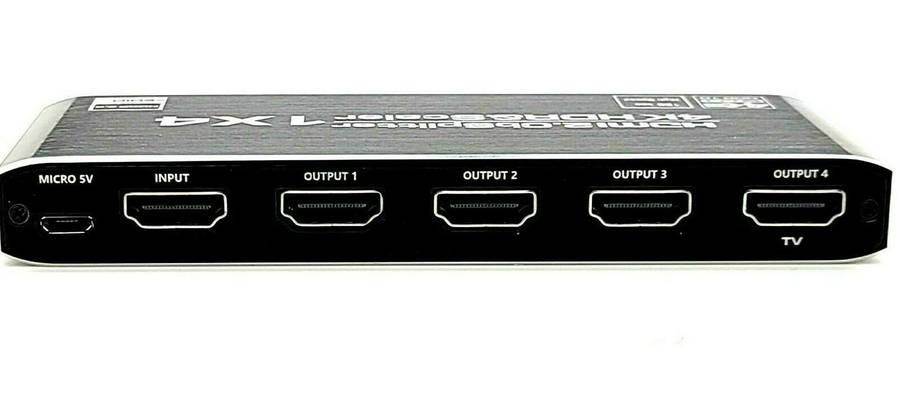 HDMI 4-Way Splitter 4K 60 Hz fps HDR HDCP 2.2 1x4 Scaler with EDID 120 Hz