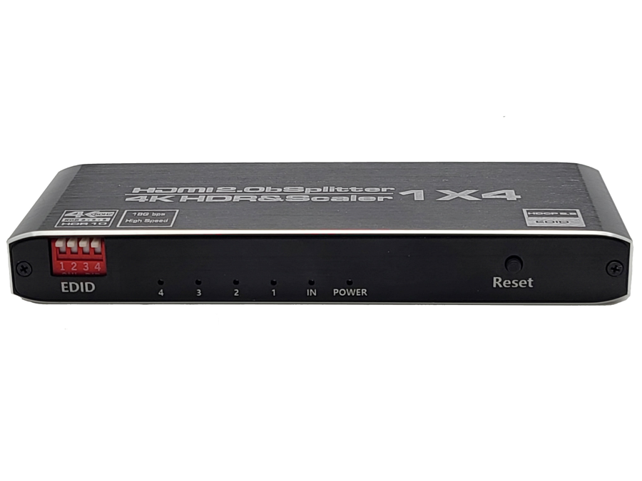 HDMI 4-Way Splitter 4K 60 Hz fps HDR HDCP 2.2 1x4 Scaler with EDID 120 Hz