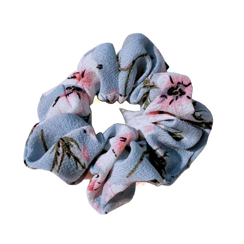 Hair Scrunchies Navy Floral.
