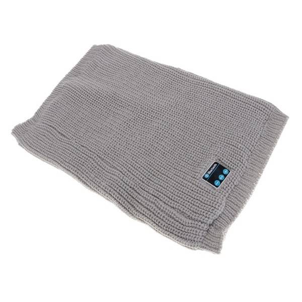Warm Knitted Style Scarf with Built-in Wireless Bluetooth Headphones Black