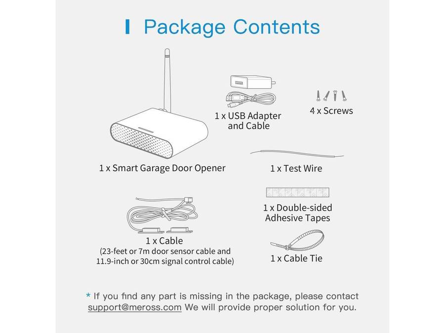 Meross Smart Garage Door Opener Remote - Up to 3 Single Doors (works with Apple HomeKit Amazon Al...