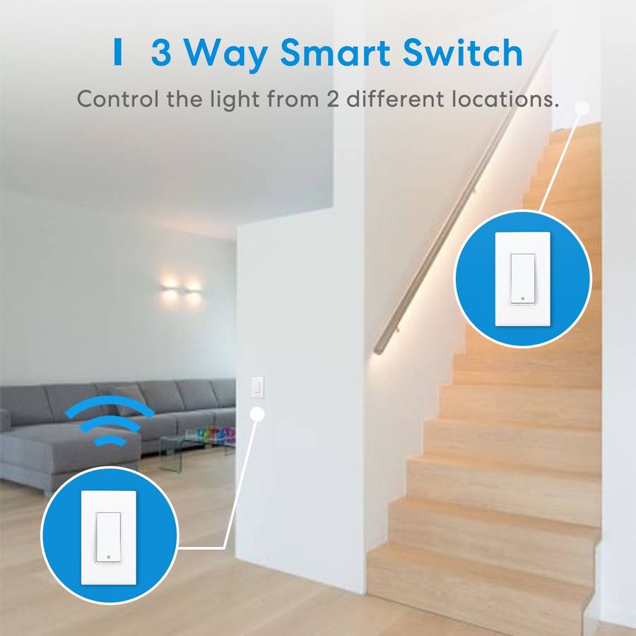 Meross Smart Wi-Fi 3 Way Light Switch - Alexa/Google/Apple HomeKit Compatible - (Requires Neutral...