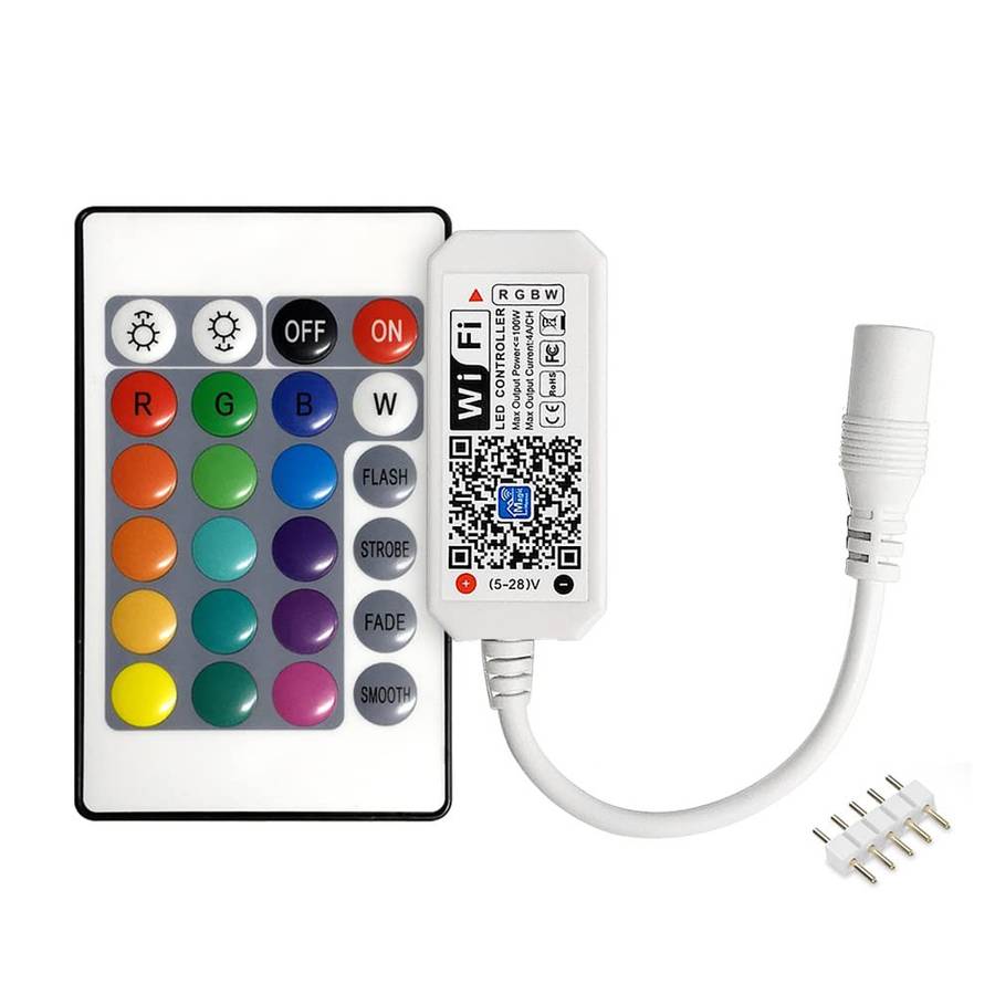 Mini RGBW Wifi LED Controller and Remote - Works with Alexa and Google Home