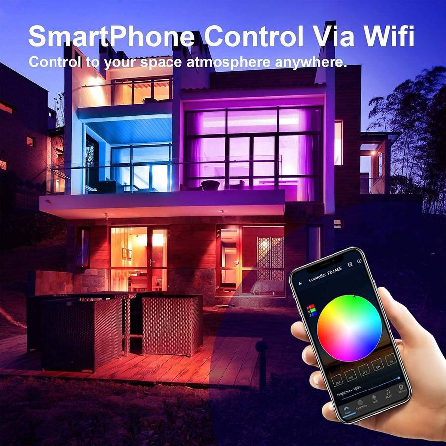Mini RGBW Wifi LED Controller and Remote - Works with Alexa and Google Home