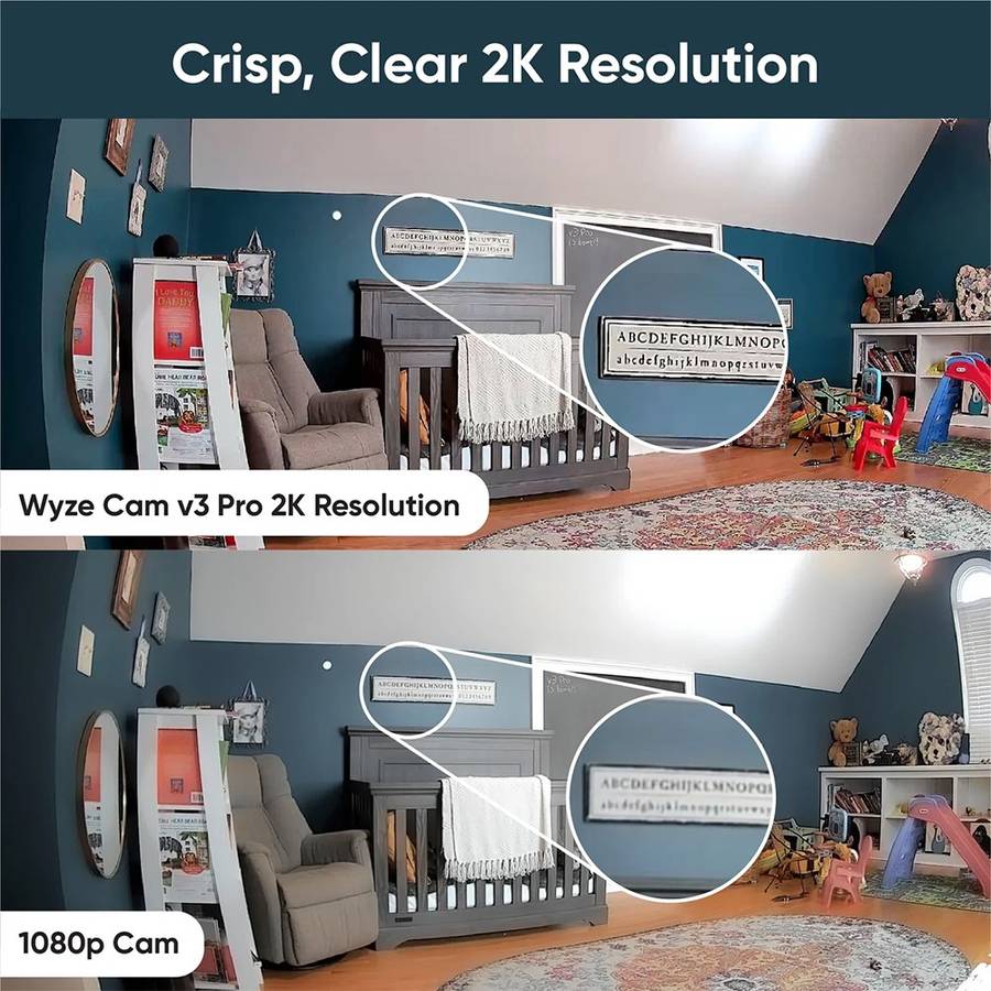 Wyze Cam v3 Pro - 2K Resolution / IP65 / Two-way Audio/ MicroSD Ready - With Edge AI