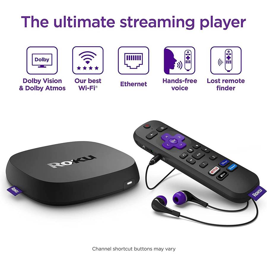 Roku Ultra 4K 4802 (2022) Streaming Device - HDR / Dolby Vision / Roku Voice Remote Pro / Hands-F...