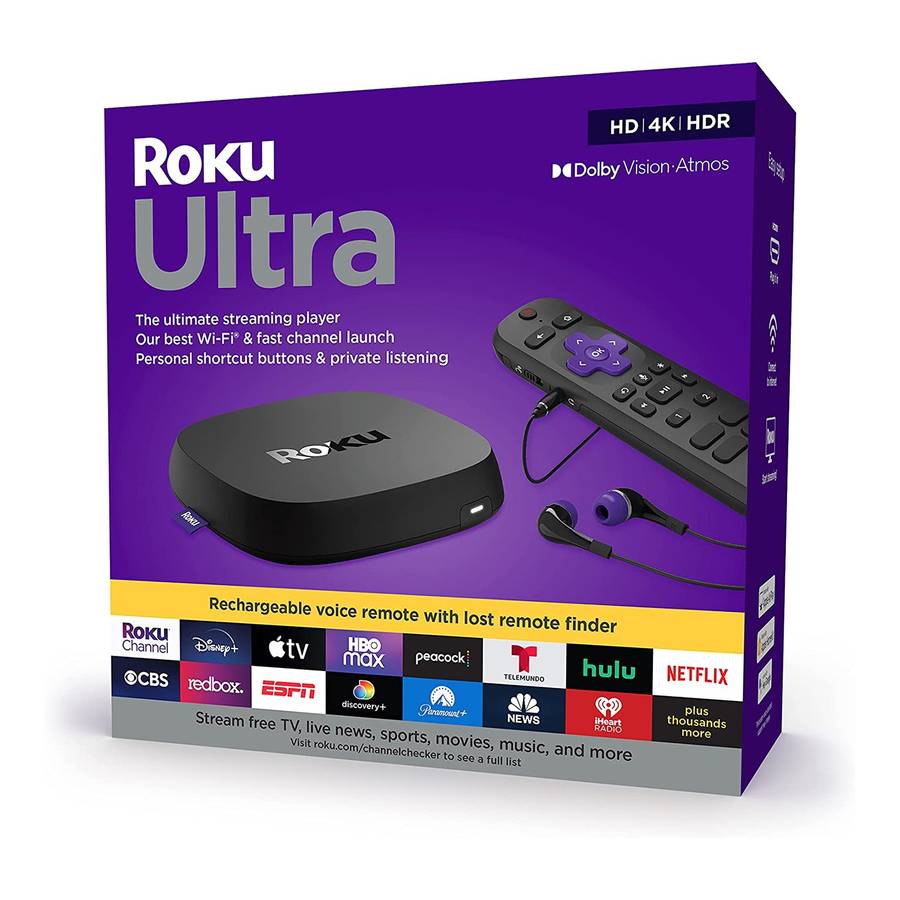Roku Ultra 4K 4802 (2022) Streaming Device - HDR / Dolby Vision / Roku Voice Remote Pro / Hands-F...