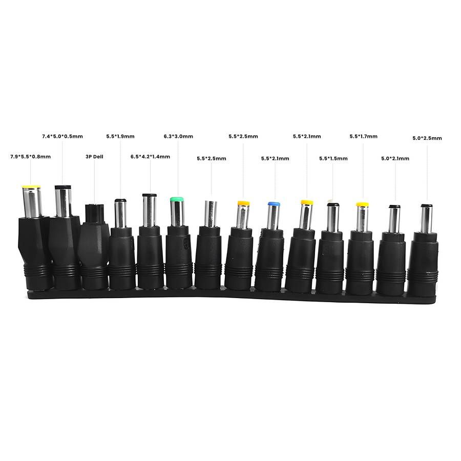 Replacement Laptop Tips - DC Adaptor Male to Female 14-in-1 Set A