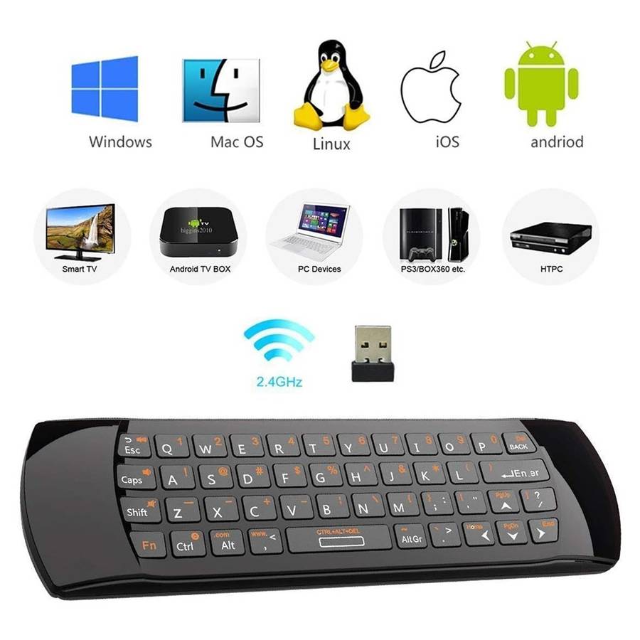 Rii Mini i25 Wireless Air Mouse Keyboard Combo - Multifunction / 2.4Ghz / Rechargeable LI-ION Bat...