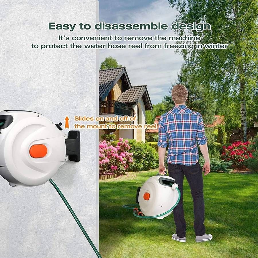 Wall-Mounted Garden Hose Pipe Reel -  A Practical and Stylish Addition to Your Garden / 10m- 20m-...
