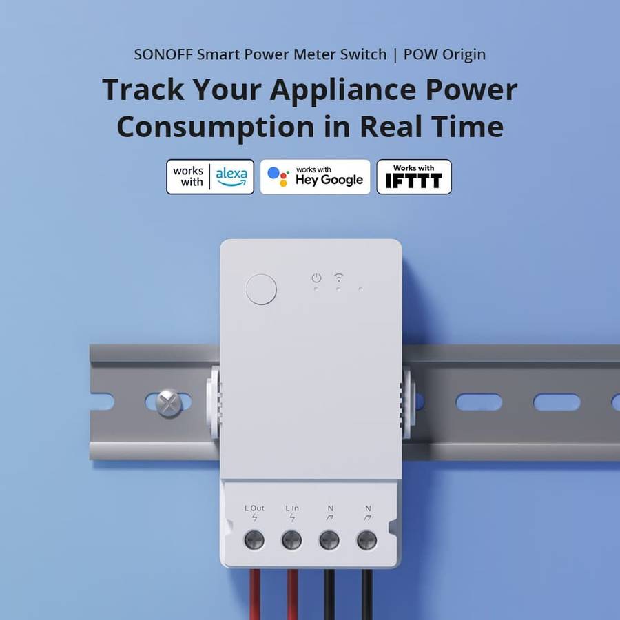 Sonoff POW R316D 16A 2500W Origin - WIFI Smart Switch with Power Consumption Measurement (Compati...