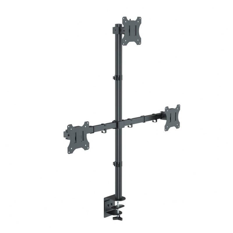 Triple Monitor Desktop Vesa Mount/Bracket - Provide 360° Rotation- 180° Swivel- and 45° Tilt