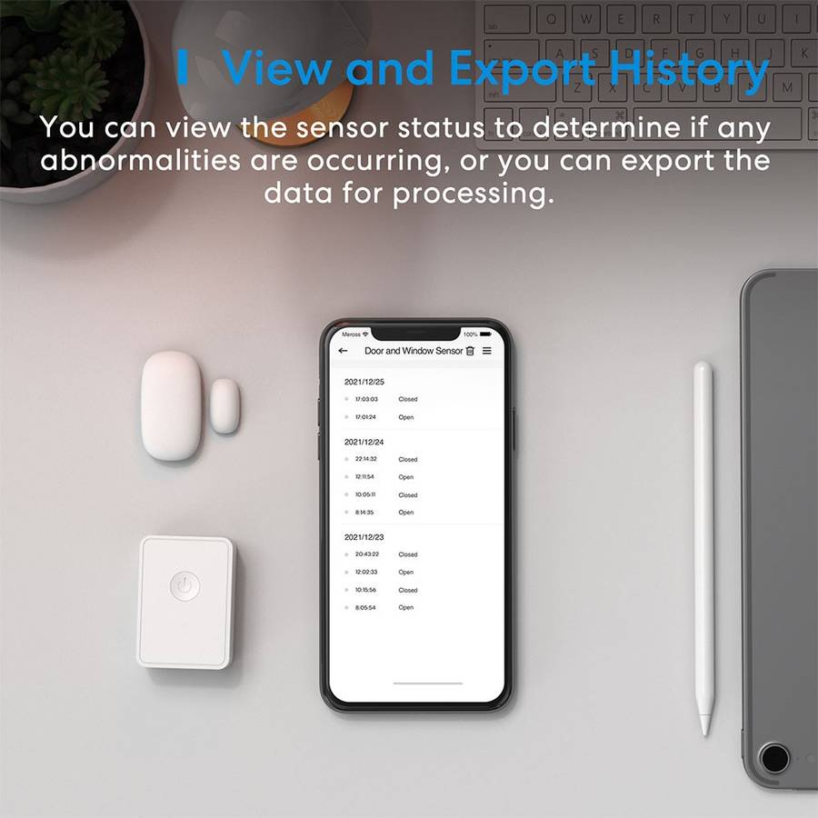Meross Smart Door and Window Sensor - works with Apple HomeKit / Amazon Alexa and SmartThings (EX...