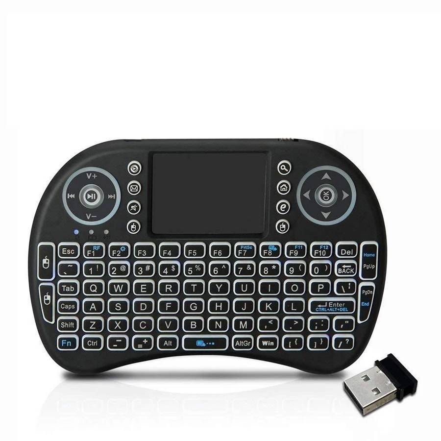 i8 Mini Wireless Keyboard with Touchpad - Backlit (Black) *Non-Rechargeable*