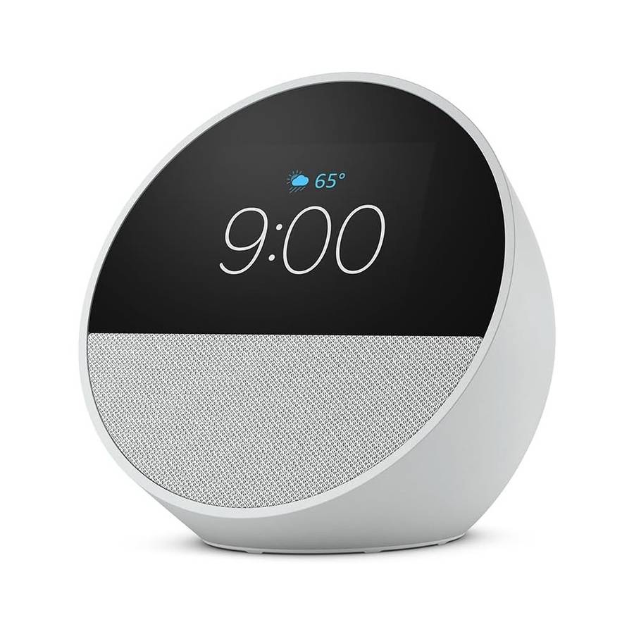 Amazon Echo Spot (2024) - Smart Alarm Clock with Vibrant Sound White