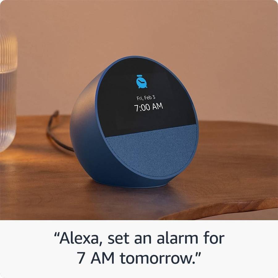 Amazon Echo Spot (2024) - Smart Alarm Clock with Vibrant Sound White